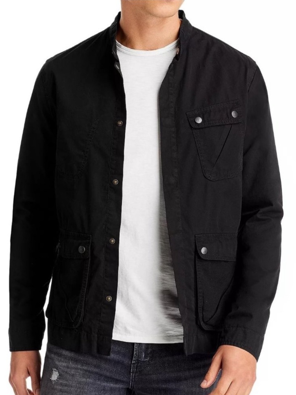 John Varvatos Collection Men's DOM M65 Military Inspired Field Jacket Black 52